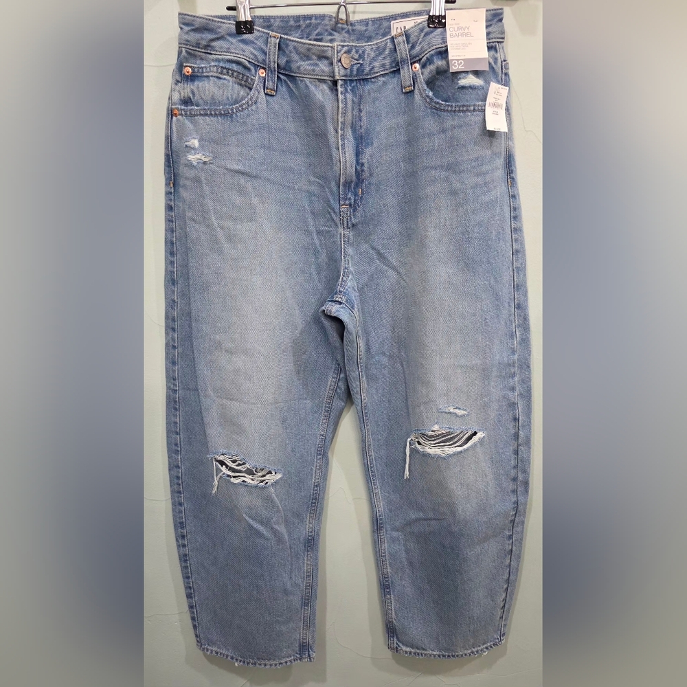 GAP Women's Curvy High Waisted Barrel Jean 32x28 - Picture 7 of 11